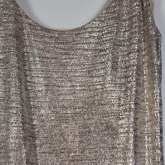Alice + Olivia Delora Metallic Gold Midi Dress Size 2 Bodycon Cocktail Formal - Picture 4 of 16